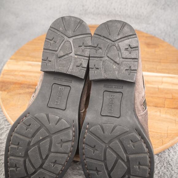 Born Jorgette Casual Ankle Booties Womens Size 6M Gray Nubuck Leather Zip Buckle - Picture 8 of 8